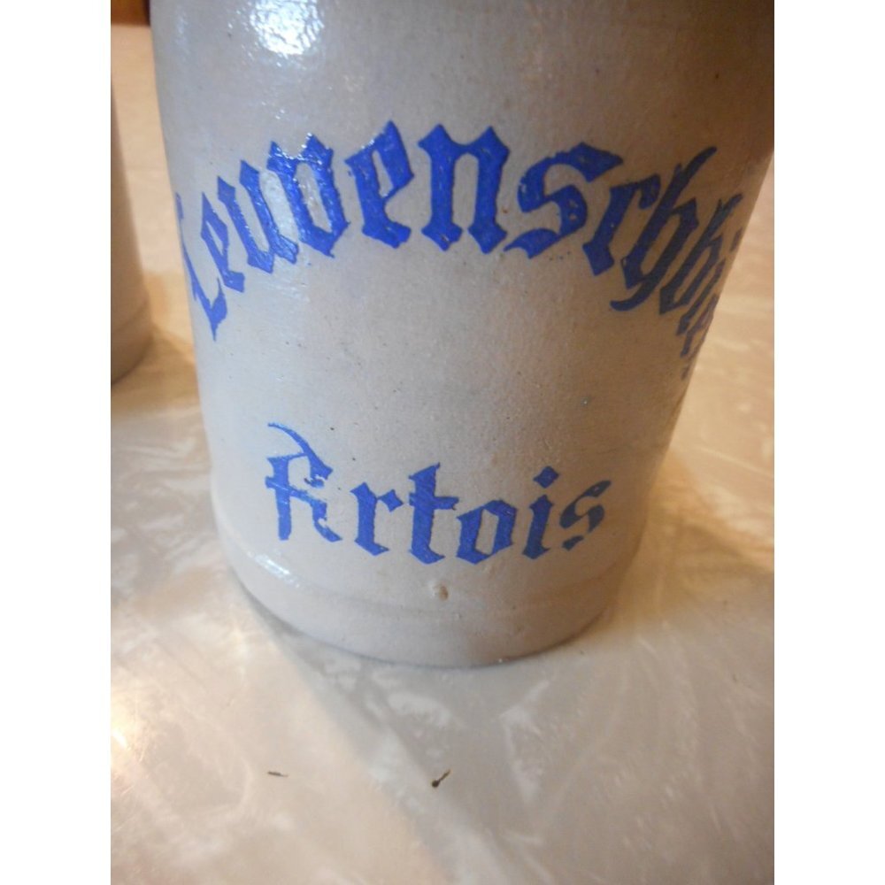 Lot of 2 Leuvenschbier Stein Mug .4L Handmade - Picture 2 of 5